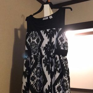 black and white high low dress